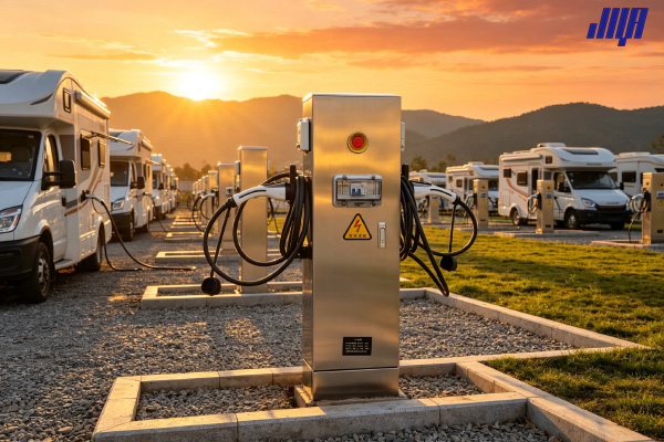 房車營地新能源水電樁 充電供水一體樁實景
